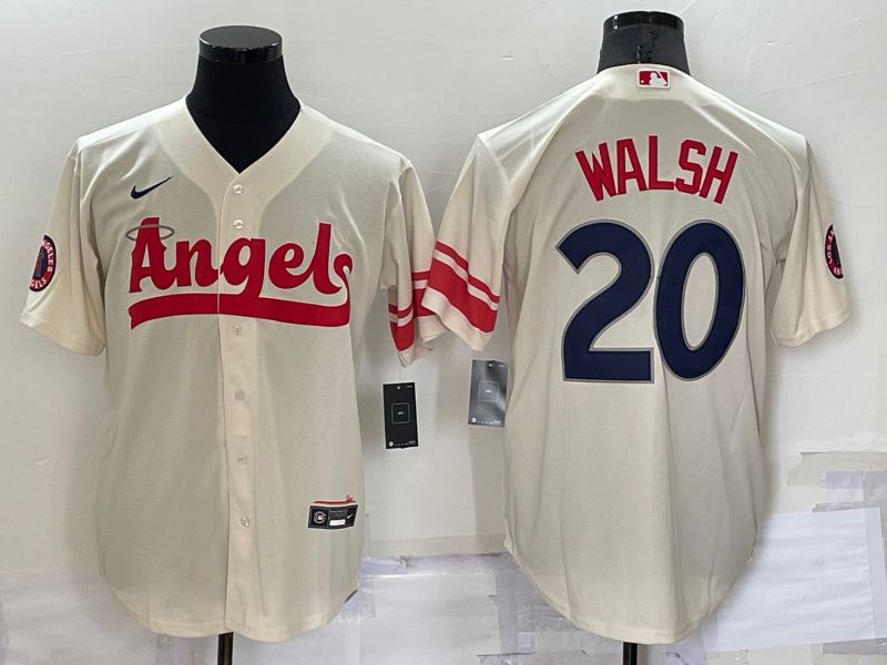 Men Los Angeles Angels 20 Walsh Cream City Edition Game Nike 2022 MLB Jerseys